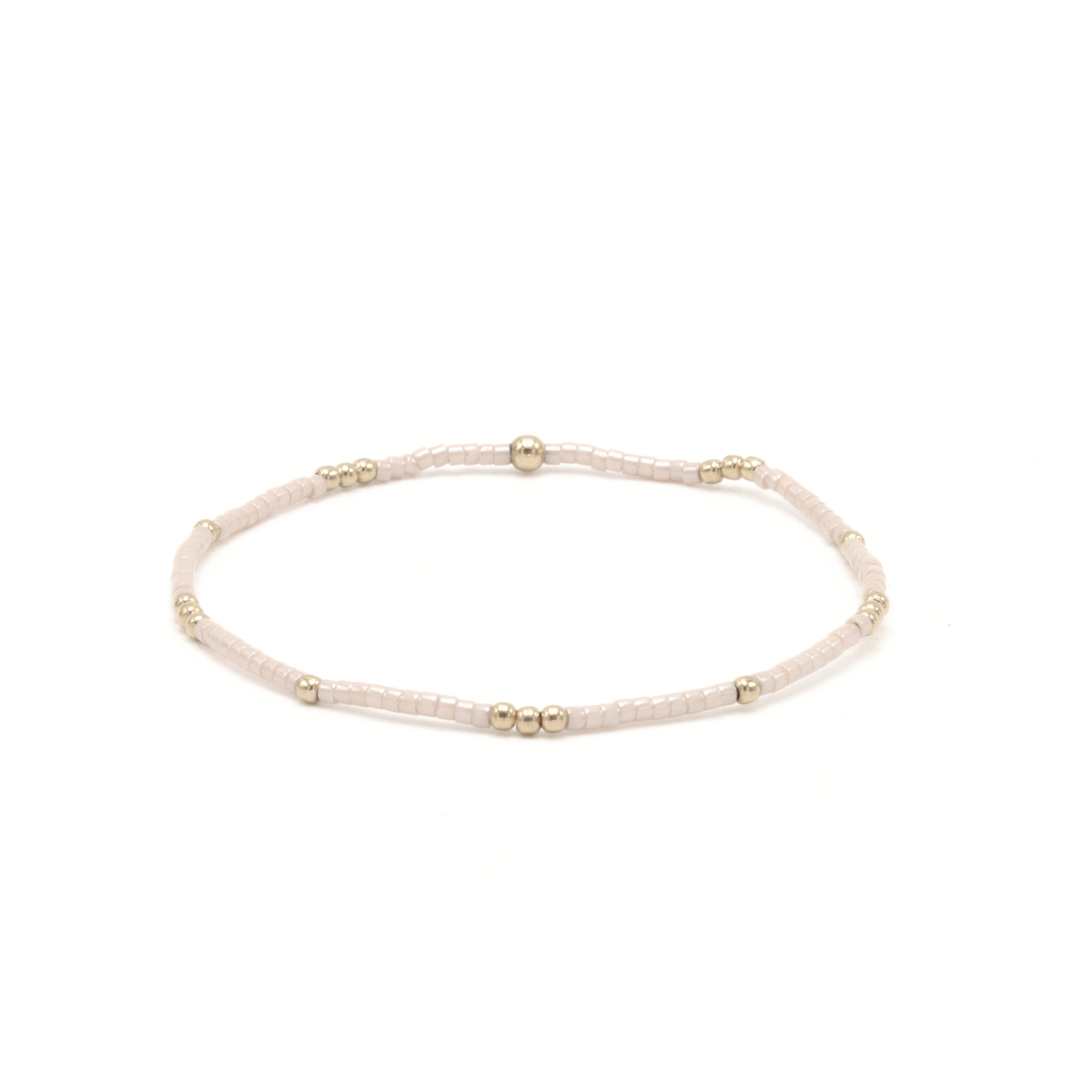 2mm Newport PALEST PINK + Gold Filled Waterproof Bracelet