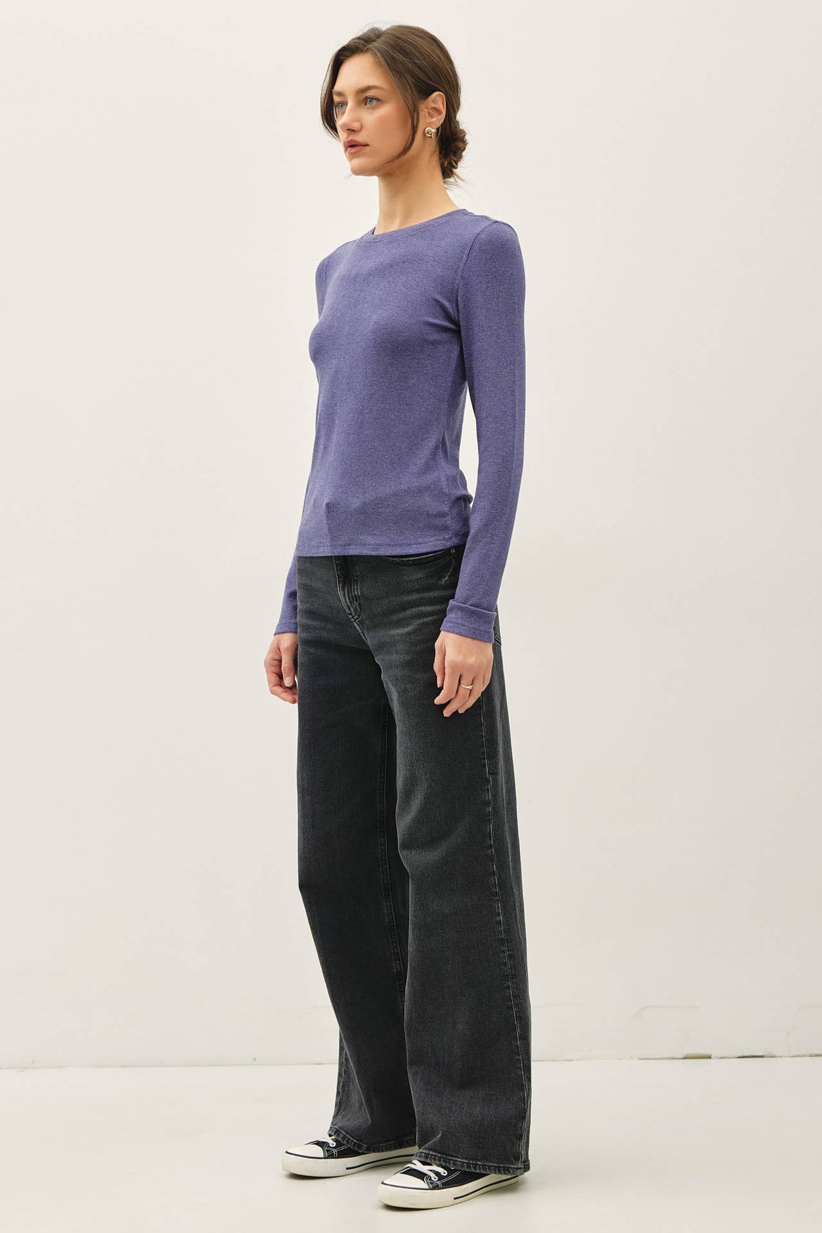 Be Cool RIBBED CREW LONG TOP