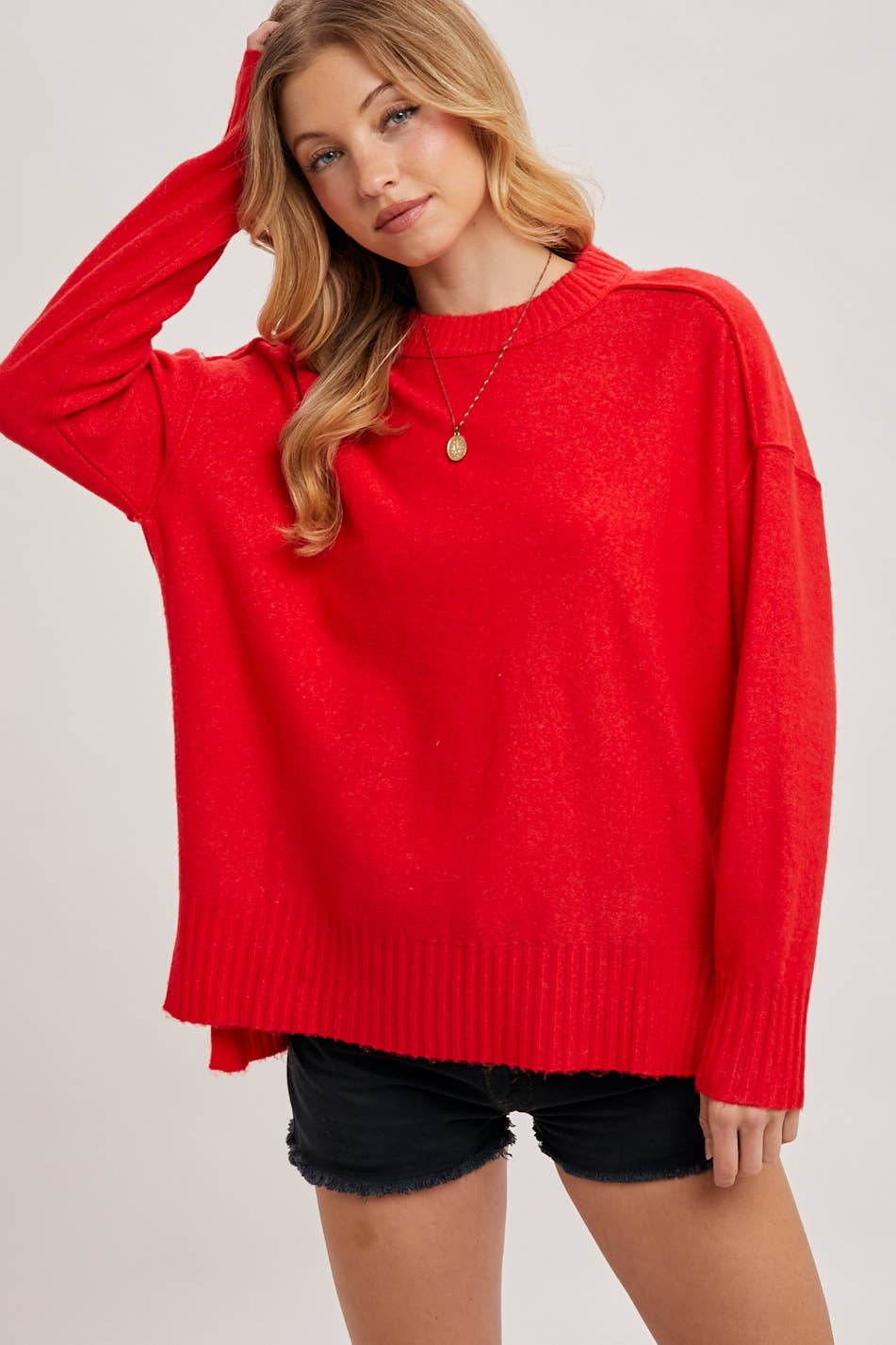 Blueivy CREW NECK KNIT SWEATER PULLOVER