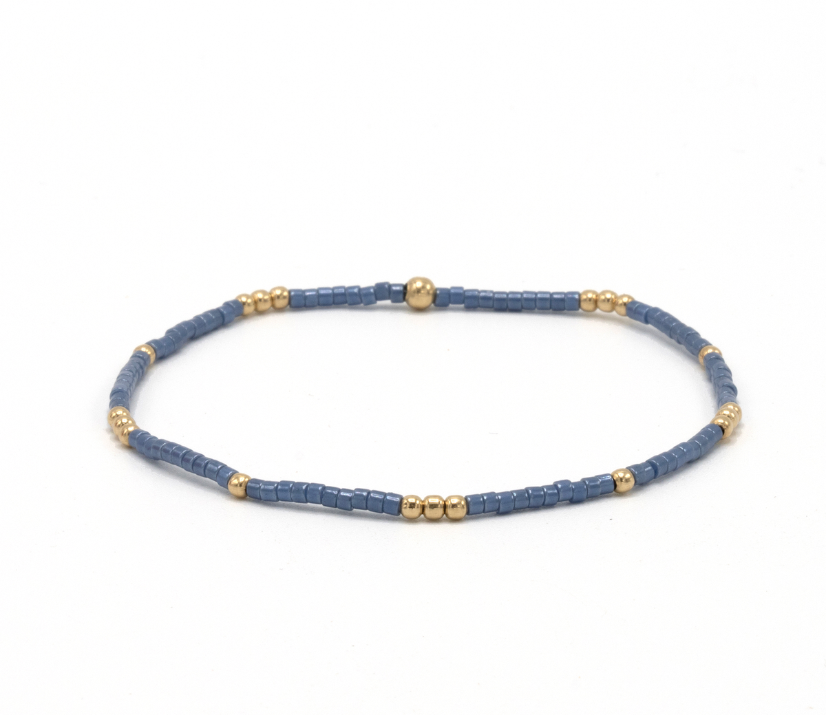 2mm Newport STEEL BLUE + Gold Filled Waterproof Bracelet
