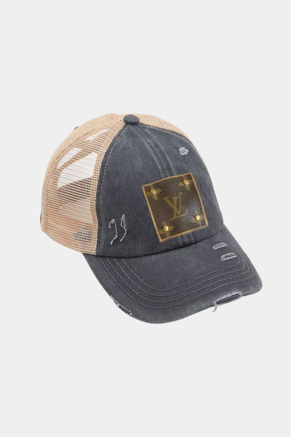 LV Up-Cycled Distressed Trucker Cap