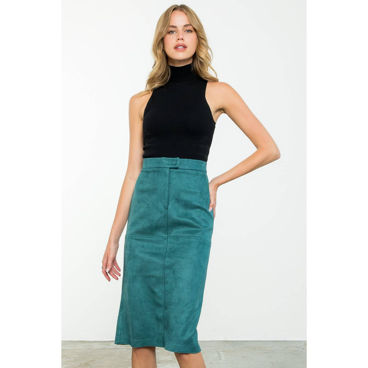 THML Midi Suede Skirt