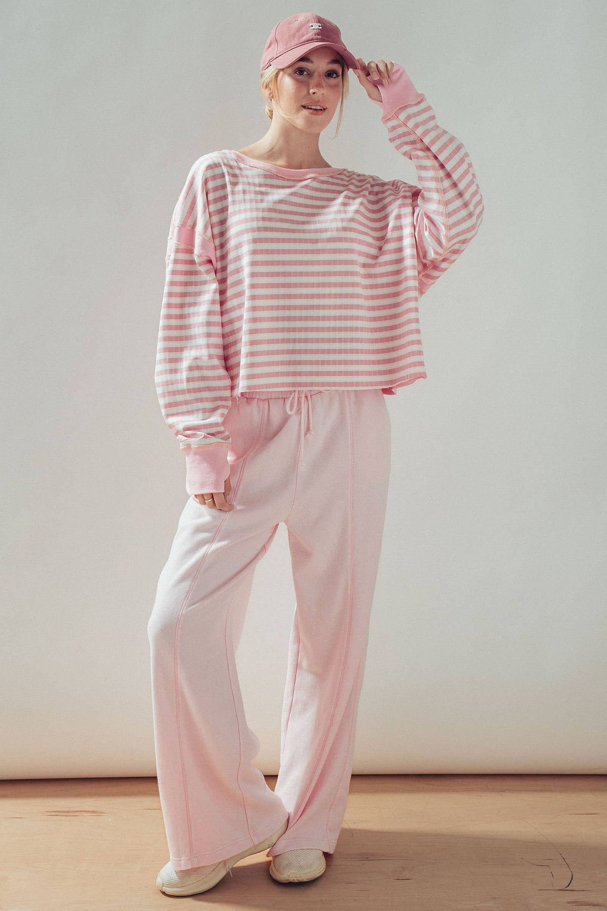 Reversible Textured Check Long Sleeve Pullover