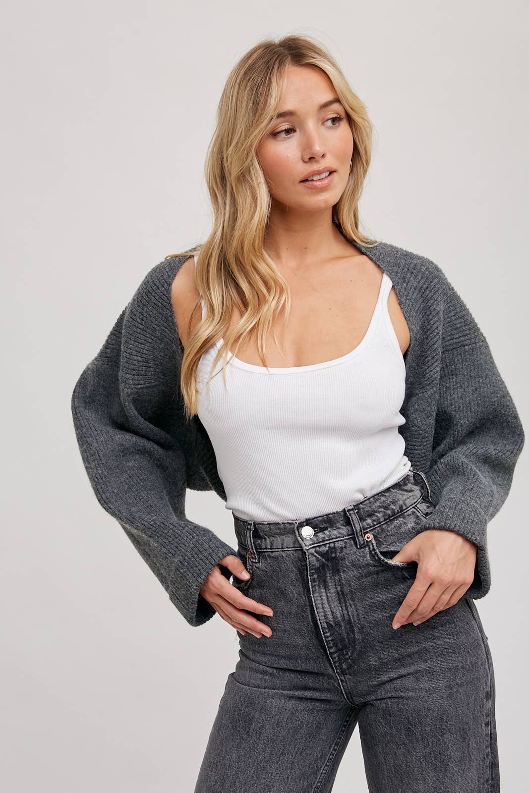 Bluivy Sweater Knit Bolero Shrug