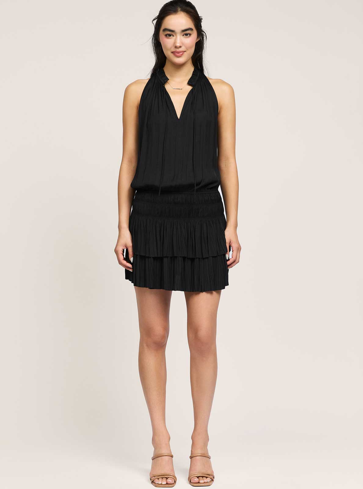 Current Air Cara Sleeveless Pleated Dress