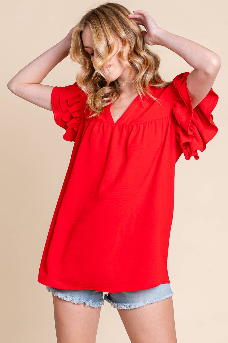 Sewn and Seen Airflow Ruffle Sleeve Blouse