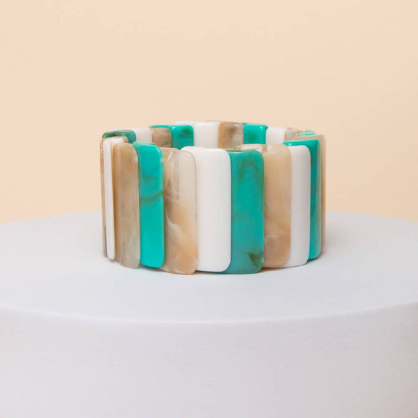 Marbled Resin Segment Stretch Bracelet