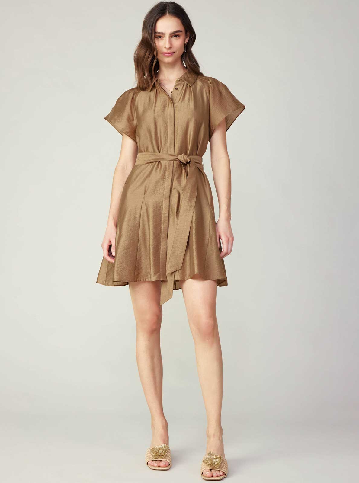 Current Air Button-Down Mini Shirts Dress