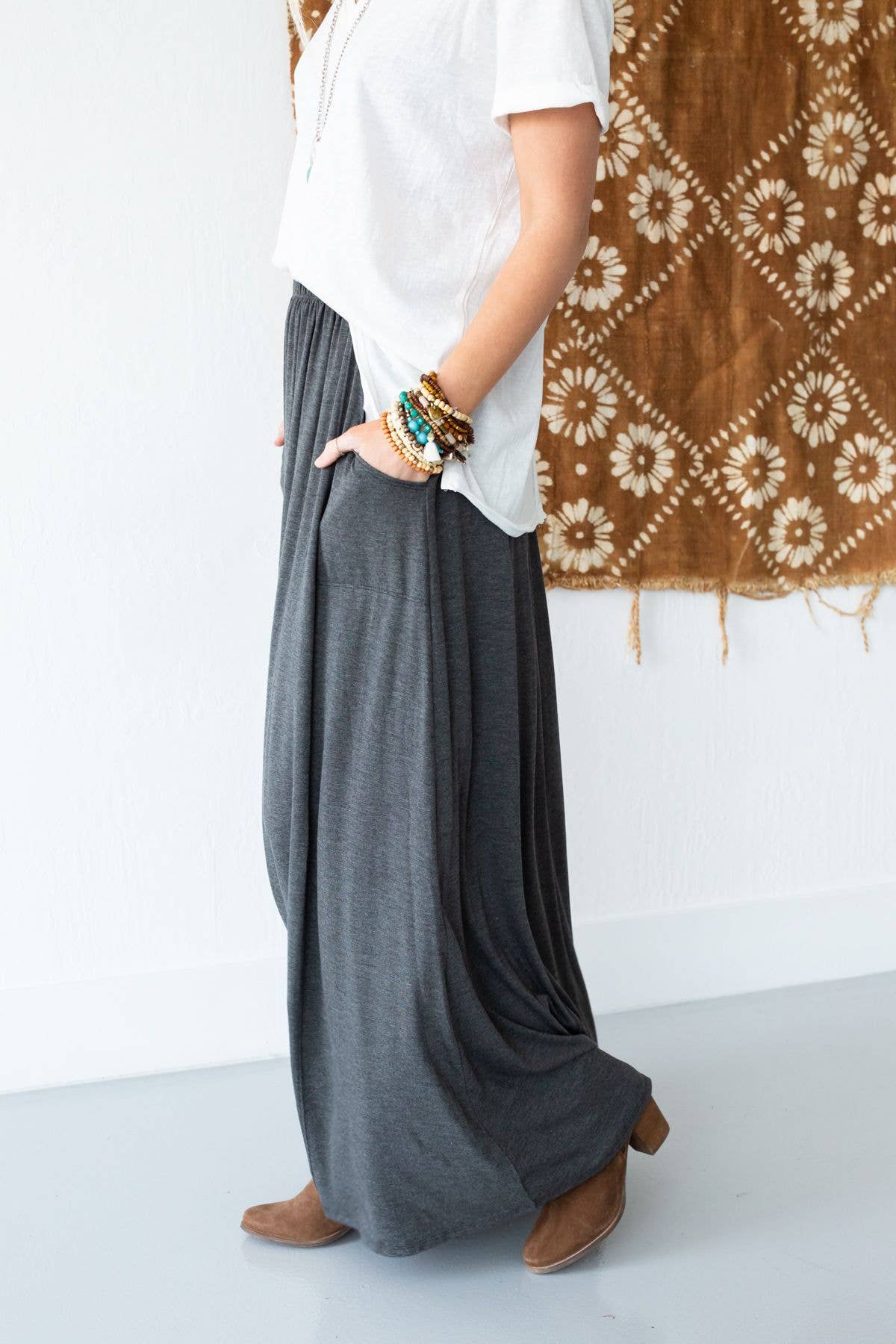 The Perfect Pocketed Maxi Skirt - Charcoal
