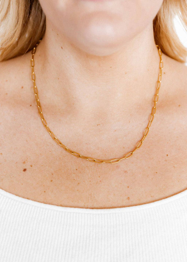 Necklace - Palmer Paperclip Gold