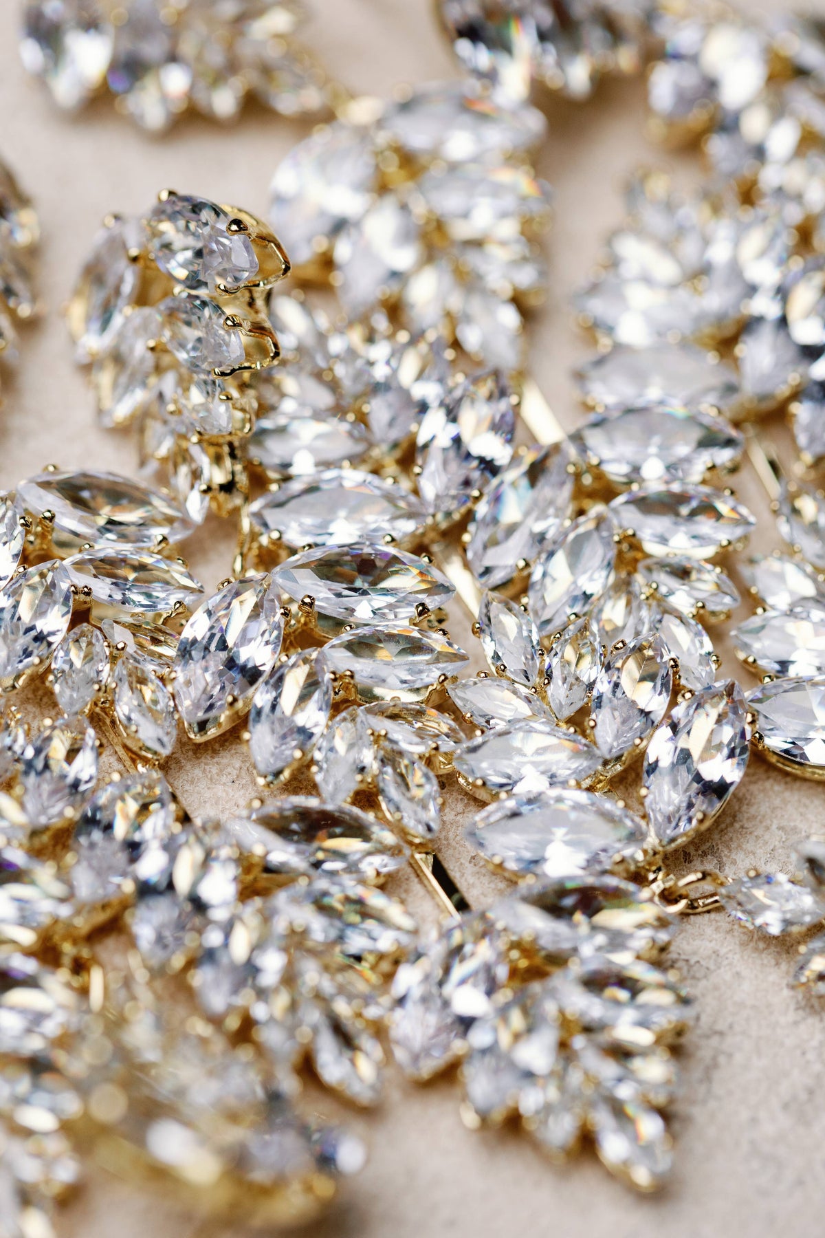 Gold Palm Diamond Drop Holiday Earrings