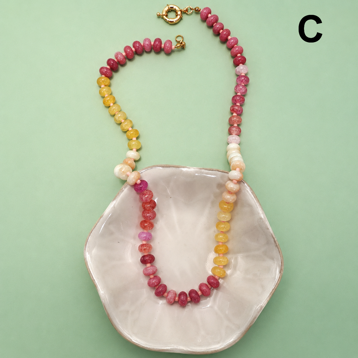 Natural Stone Semi-Precious Glass Mixed Necklace